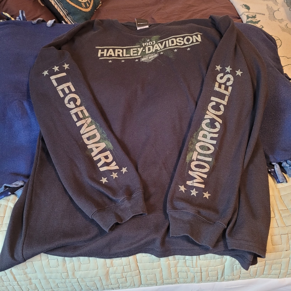 Men's Black XL Long Sleeve Harley Davidson Shirt